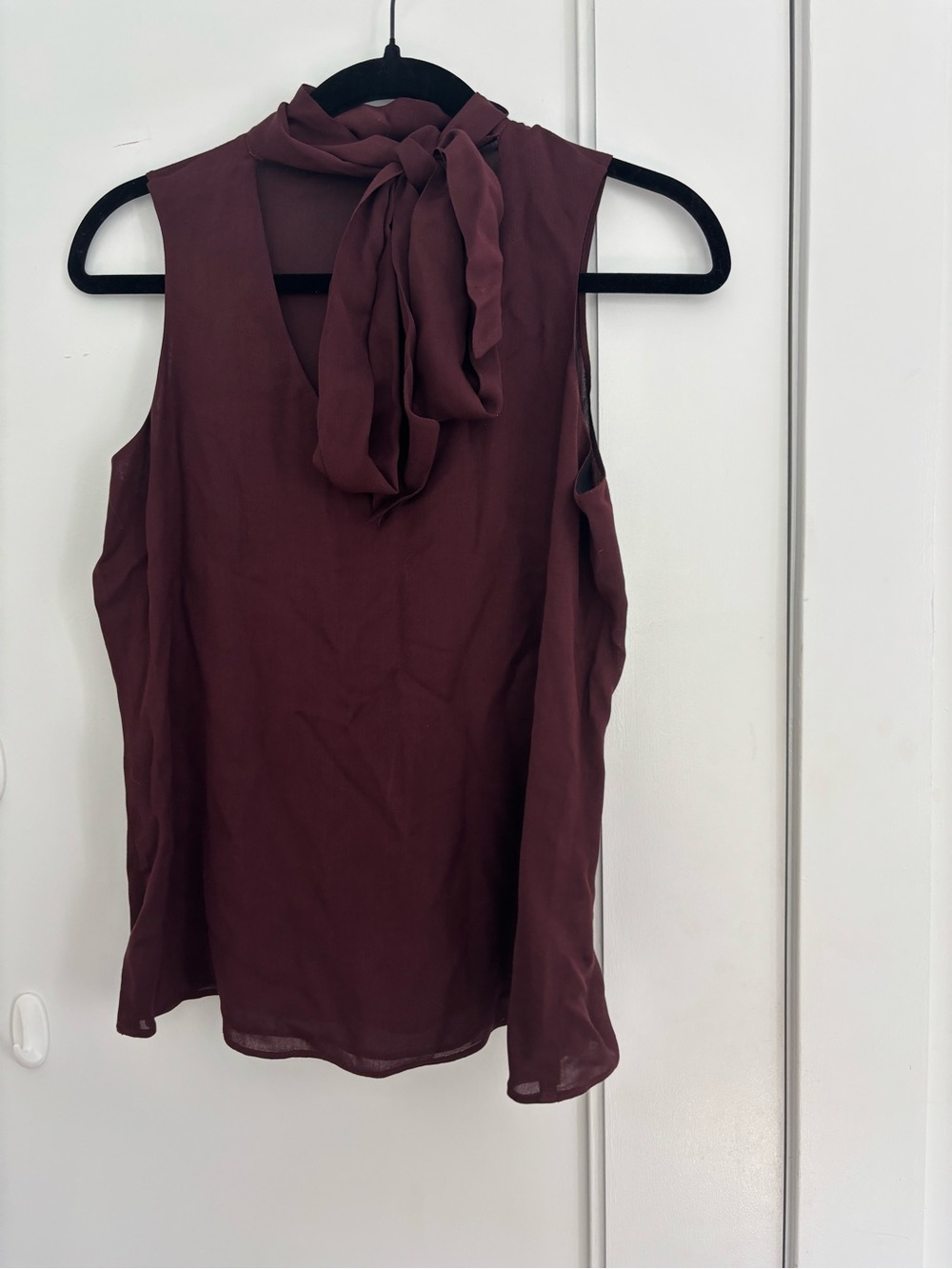 J Brand Sleeveless Tie-Neck Camisole - Burgundy